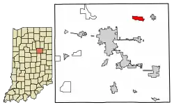 Location of Landess in Grant County, Indiana.