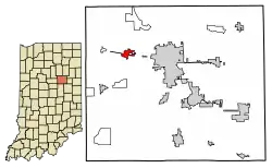 Location of Sweetser in Grant County, Indiana.