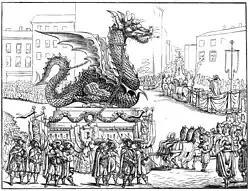 The "Graoully" of Metz, poster of 1850, now exhibited at the Museum of Metz