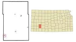 Location within Gray County and Kansas