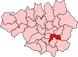 Boundary of Gorton and Denton in Greater Manchester