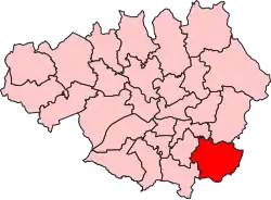Boundary of Hazel Grove in Greater Manchester