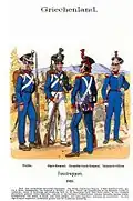 Uniforms of the Infantry in the first period of Otto's reign (1832–1851)
