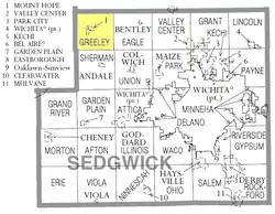 Location within Sedgwick County