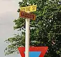 Bilingual sign in Grootfontein: Goethe St(reet) Gaussstr(aße)