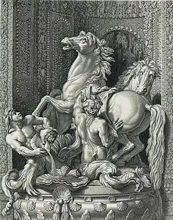 Apollo's horses groomed by two Tritons by Gaspard and Balthazard Marsy, ca.&nbsp;1670