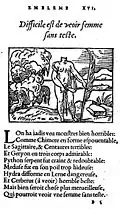 XVI. Difficile est de voir femme sans tête.