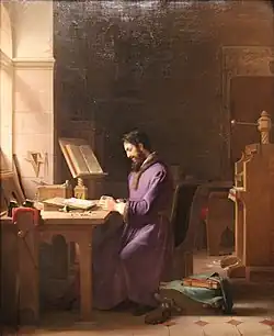 Gutenberg inventing the printing press, 1831