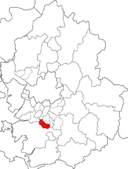 Map of Gyeonggi highlighting Gwonseon District.