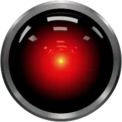 An illustration of a computer's camera eye.