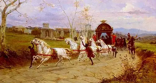 Hadrian returns from Tivoli