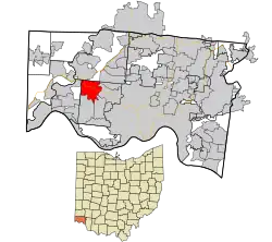 Location in Hamilton County and the state of Ohio.