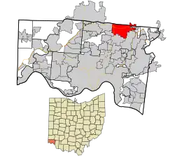 Location in Hamilton County and the state of Ohio.