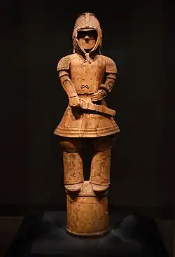 The Warrior in Keiko Armor; 6th century; haniwa (terracotta tomb figurine); height: 130.5 cm; Tokyo National Museum (Japan)