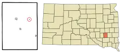 Location in Hanson County and the state of South Dakota