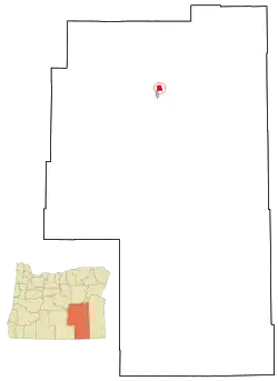 Location within Harney County and Oregon