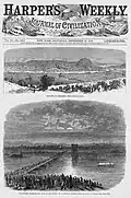 Harper's Weekly cover, September 27, 1862, illustrated by Henry Mosler and depicting the City of Cincinnati, Ohio and Union Volunteers crossing the Ohio River to Covington on a pontoon bridge