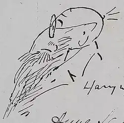Caricature of Watrous by himself, 1931.