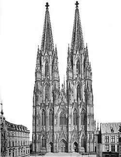 The west front of the completed cathedral in 1911