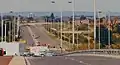 The Hayes Bypass shortly before its opening in 1992, when the completed road was in use for the Hillingdon Cycle Circuit
