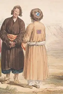 Hazara men from villages near Ghazni, c. 1840, painting by James Atkinson