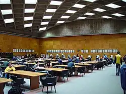 Periodicals Archive Hall of the Luis Ángel Arango Library designed by Rafaél Esguerra García