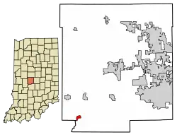 Location of Stilesville in Hendricks County, Indiana.