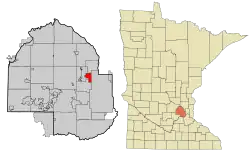 Location of the city of Robbinsdale within Hennepin County, Minnesota
