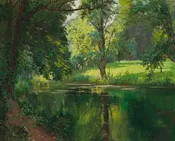 Henri Biva, A quiet stretch of the river, signed Henri Biva (lower right), oil on canvas, 50 by 61&nbsp;cm