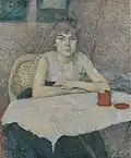 A painting of Suzanne Valadon titled Rice Powder by Toulouse-Lautrec