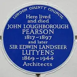 Blue plaque to Pearson and Lutyens