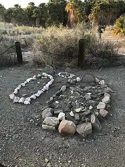 Grave stones of Ehrenberg and a Woman and her Child. Located in Dos Palmas Springs, Riverside County
