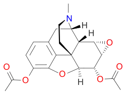Chemical structure of heroin-7,8-oxide.