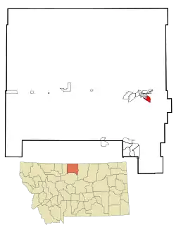 Location of Saddle Butte, Montana