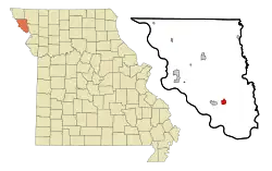 Location of Oregon, Missouri