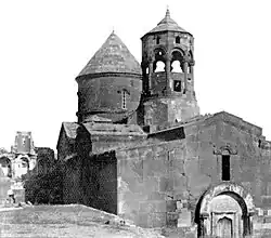 Horomos Monastery: St. John's zhamatun and church. Photo T‘oros T‘oramanean, 1910s.[22]