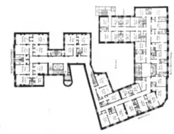 Floor plan of a typical guestroom story