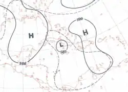 Contoured weather map