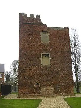 Rectangular brick tower