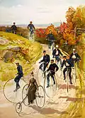 Bicycling, watercolour (1887)