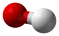 Ball-and-stick model of the hydroxide ion