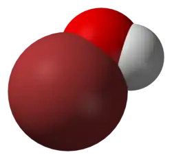 Space-filling model of hypobromous acid