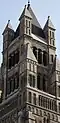 Upper part of the tower by Chantrell of the St. Salvator's Cathedral in Bruges, (Belgium)