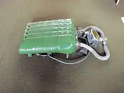 IDA-71 rebreather with breathing hoses and full face mask fitted