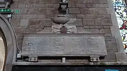 Wall monument to Elijah Impey (and his wife) in St Paul's Church, Hammersmith, London UK