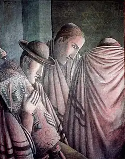 Thora-Lesung, 80&nbsp;cm x 100&nbsp;cm, Öl, Leinwand, 1985