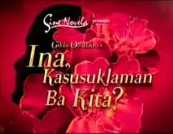 An image of red flowers and a silhouette of a human's head, over a red background. The series title is displayed on the center of the image. The texts "Sine Novela Presents" and "Gilda Olvidado" are written above the series title.