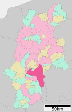 Location of Ina in Nagano
