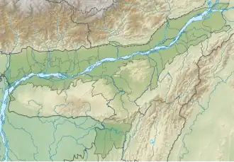 Map showing the location of Manas National Park