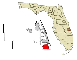 Location in Indian River County and the state of Florida